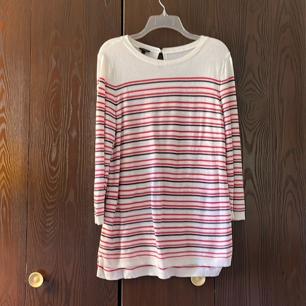 Talbot’s long sleeved white, red, blue sweater. Size Large.